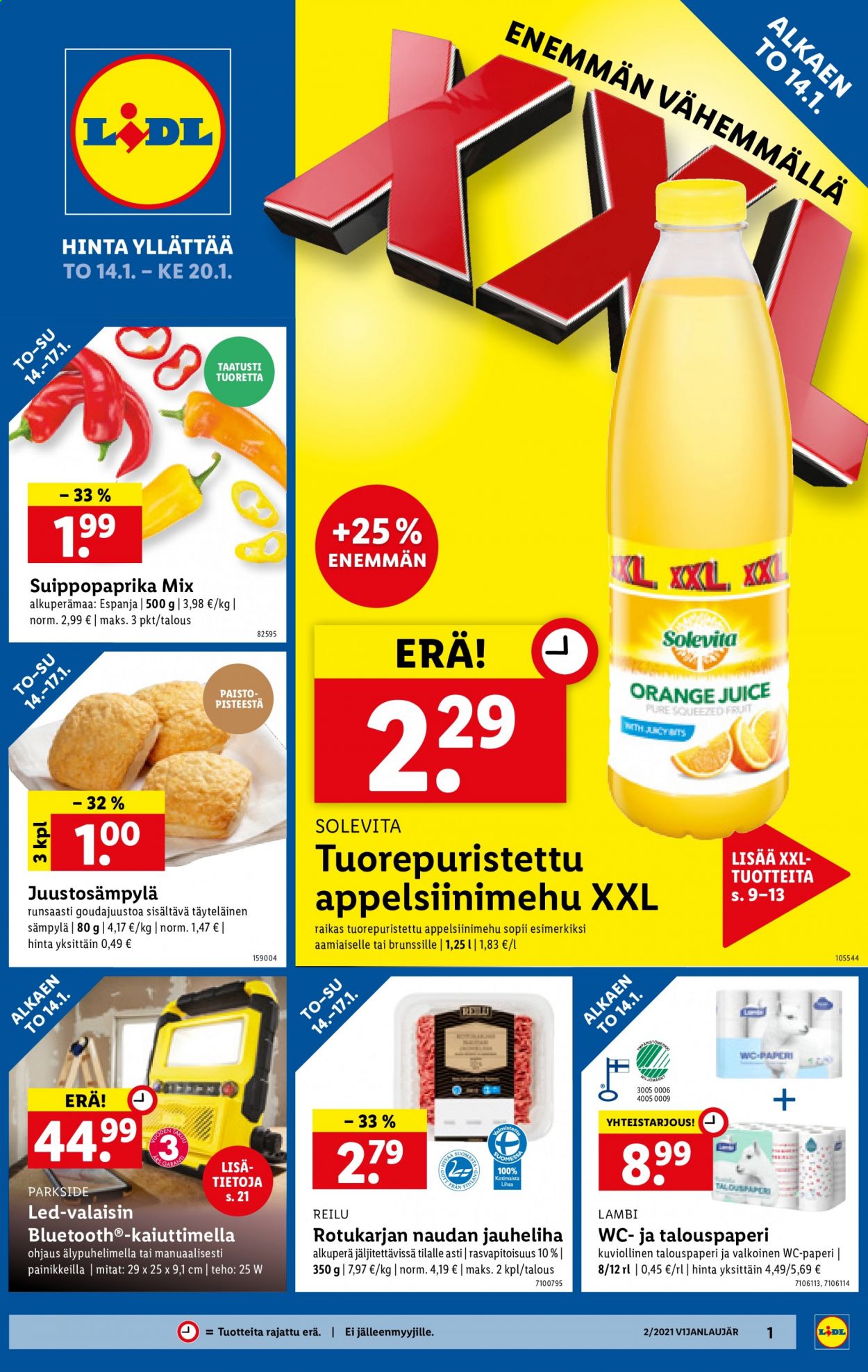 Lidl tarjoukset - 14.01.2021 - 20.01.2021. Sivu 1