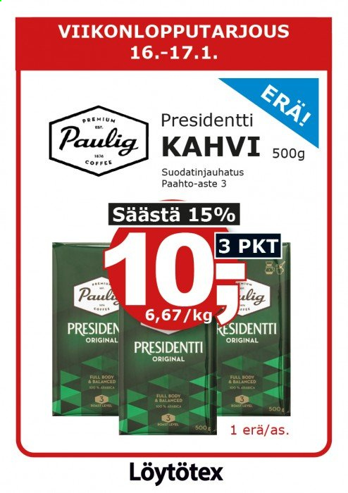 Löytötex tarjoukset - 16.01.2021 - 17.01.2021. Sivu 1