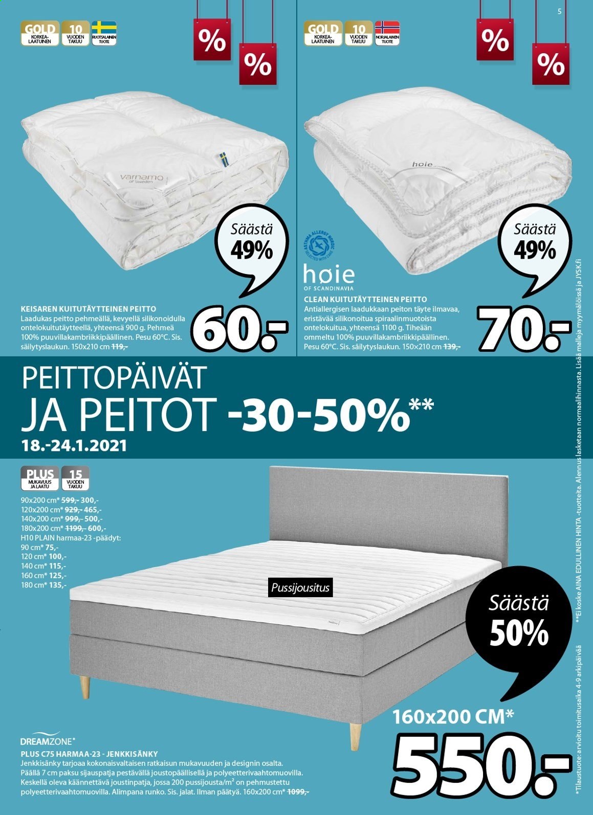 JYSK tarjoukset - 18.01.2021 - 24.01.2021. Sivu 5