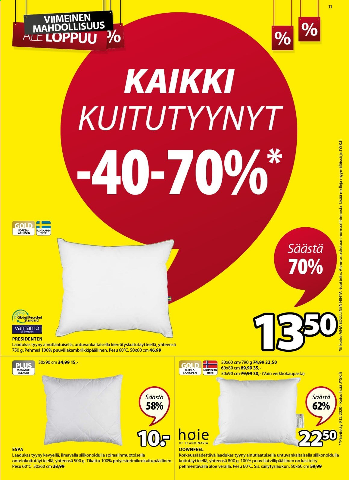 JYSK tarjoukset - 25.01.2021 - 31.01.2021. Sivu 11