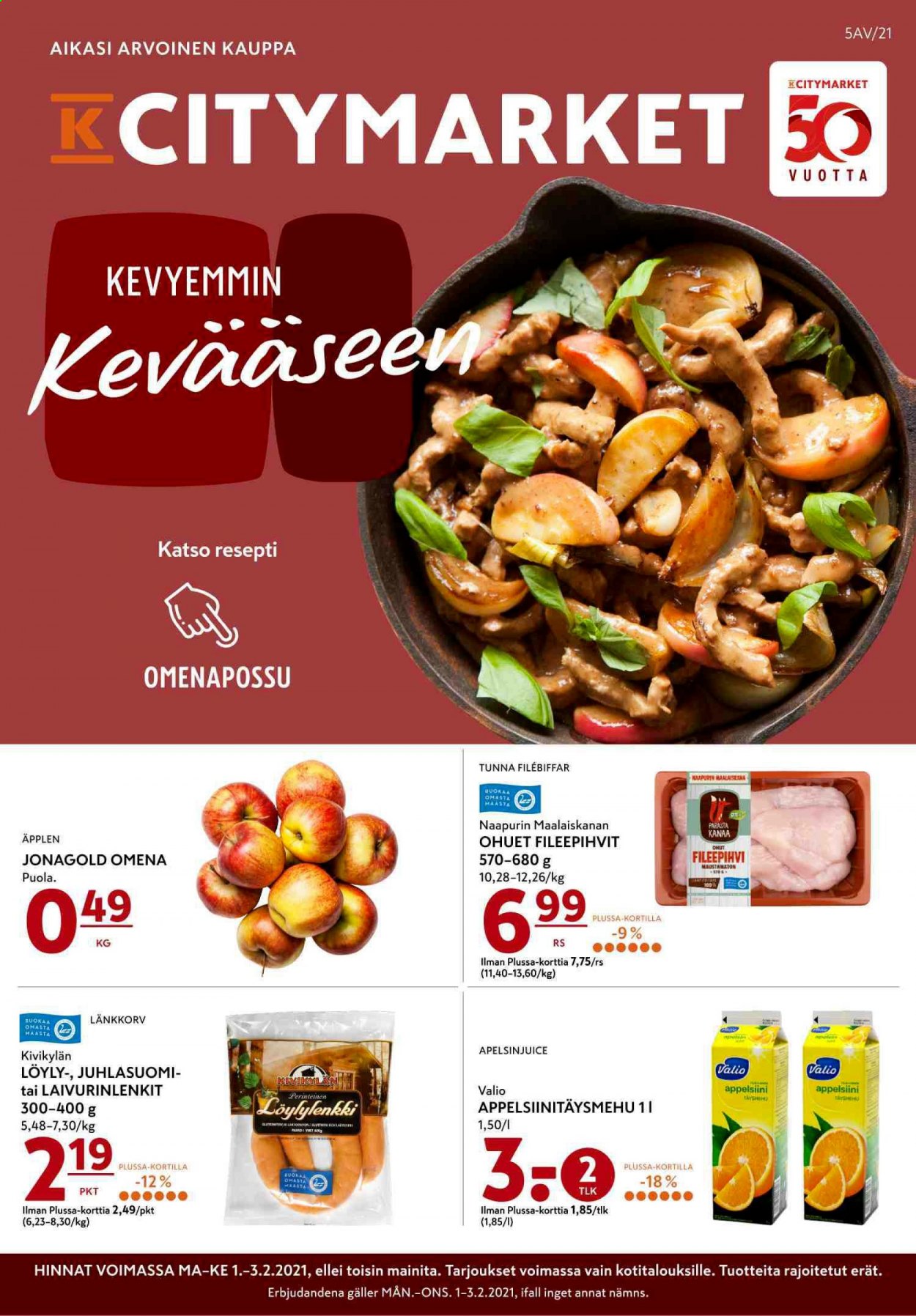 K-citymarket tarjoukset - 01.02.2021 - 03.02.2021. Sivu 1