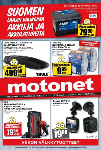 Motonet tarjoukset  - 10.02.2021 - 21.02.2021.