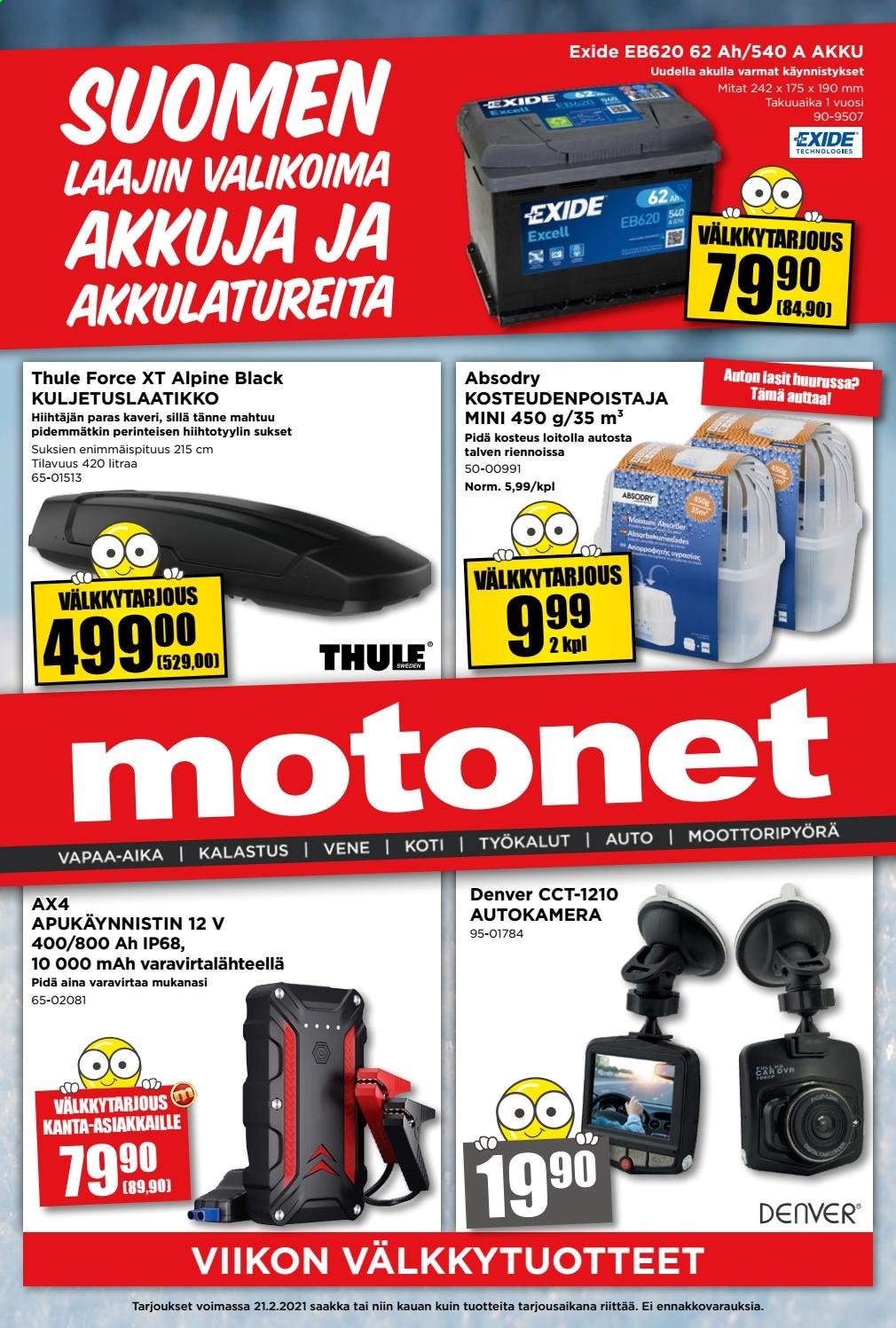 thumbnail - Motonet tarjoukset  - 10.02.2021 - 21.02.2021 - Tarjoustuotteet - Thule. Sivu 1.