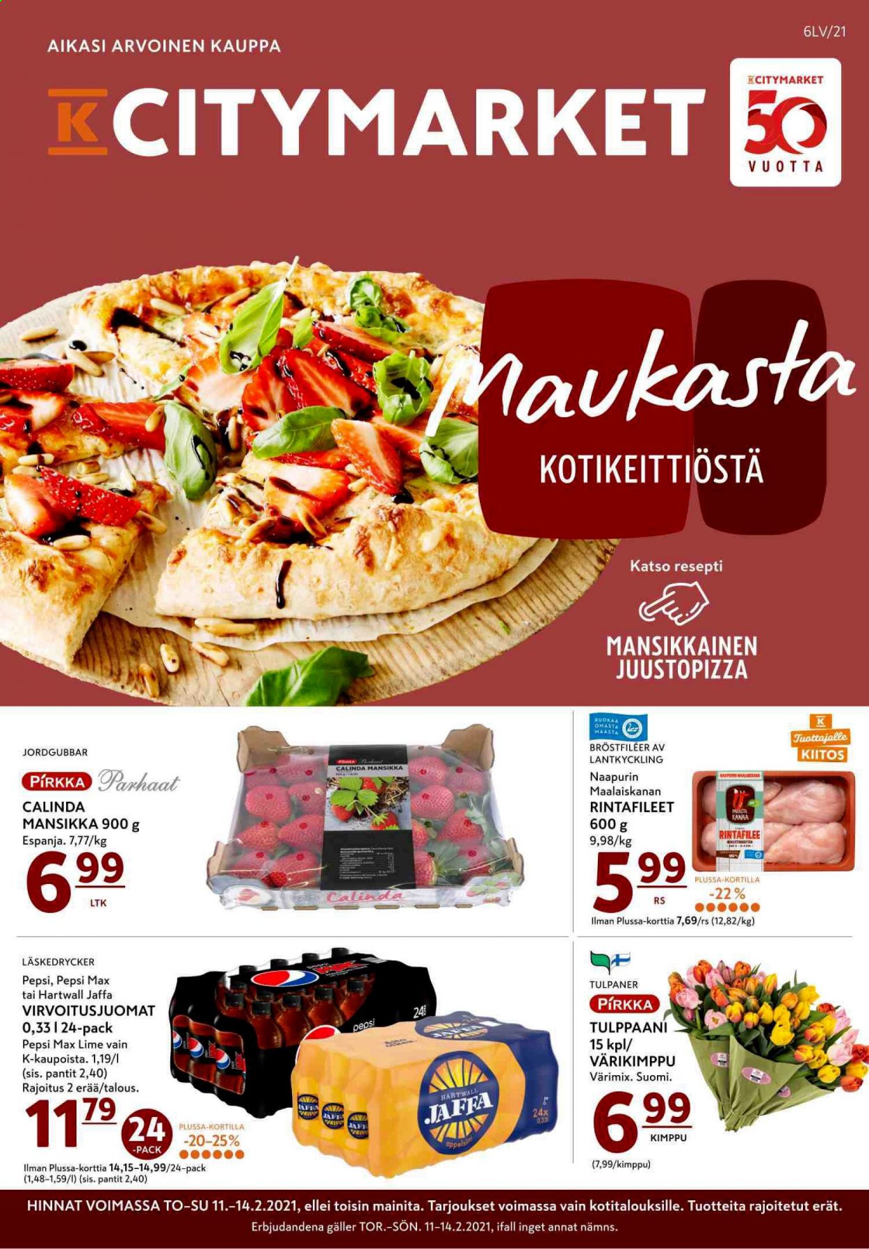 K-citymarket tarjoukset - 11.02.2021 - 14.02.2021. Sivu 1