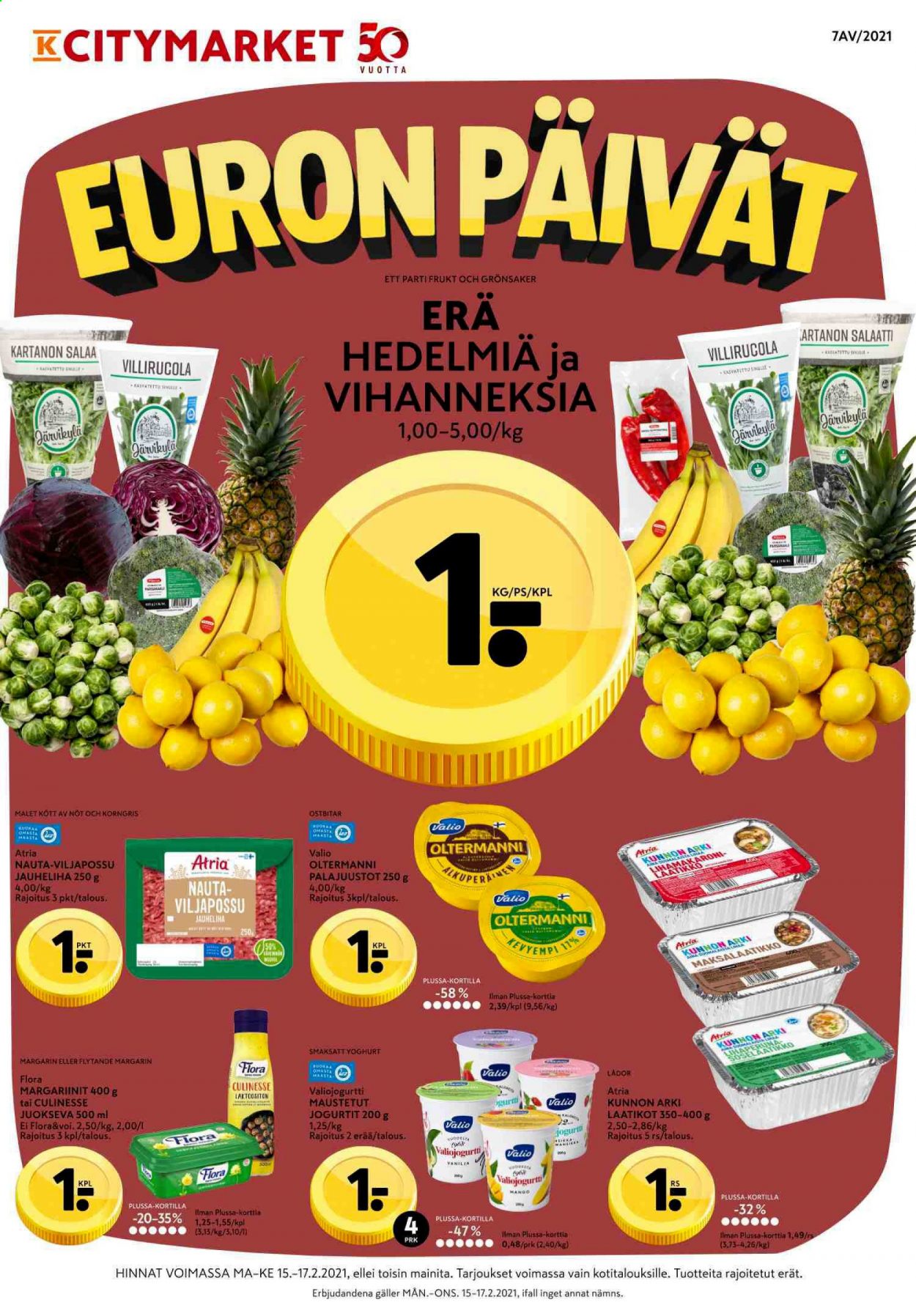 K-citymarket tarjoukset - 15.02.2021 - 17.02.2021. Sivu 1