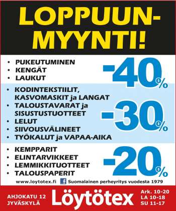 Löytötex tarjoukset .