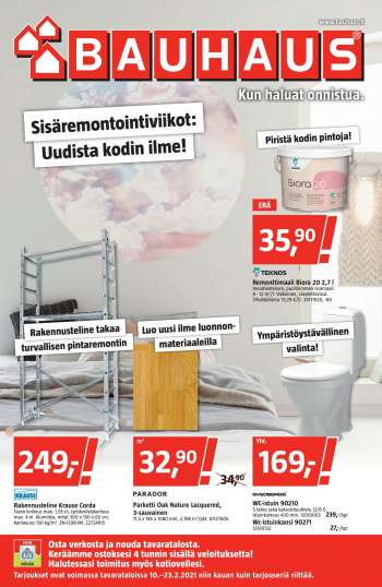 Bauhaus tarjoukset  - 10.02.2021 - 23.02.2021.
