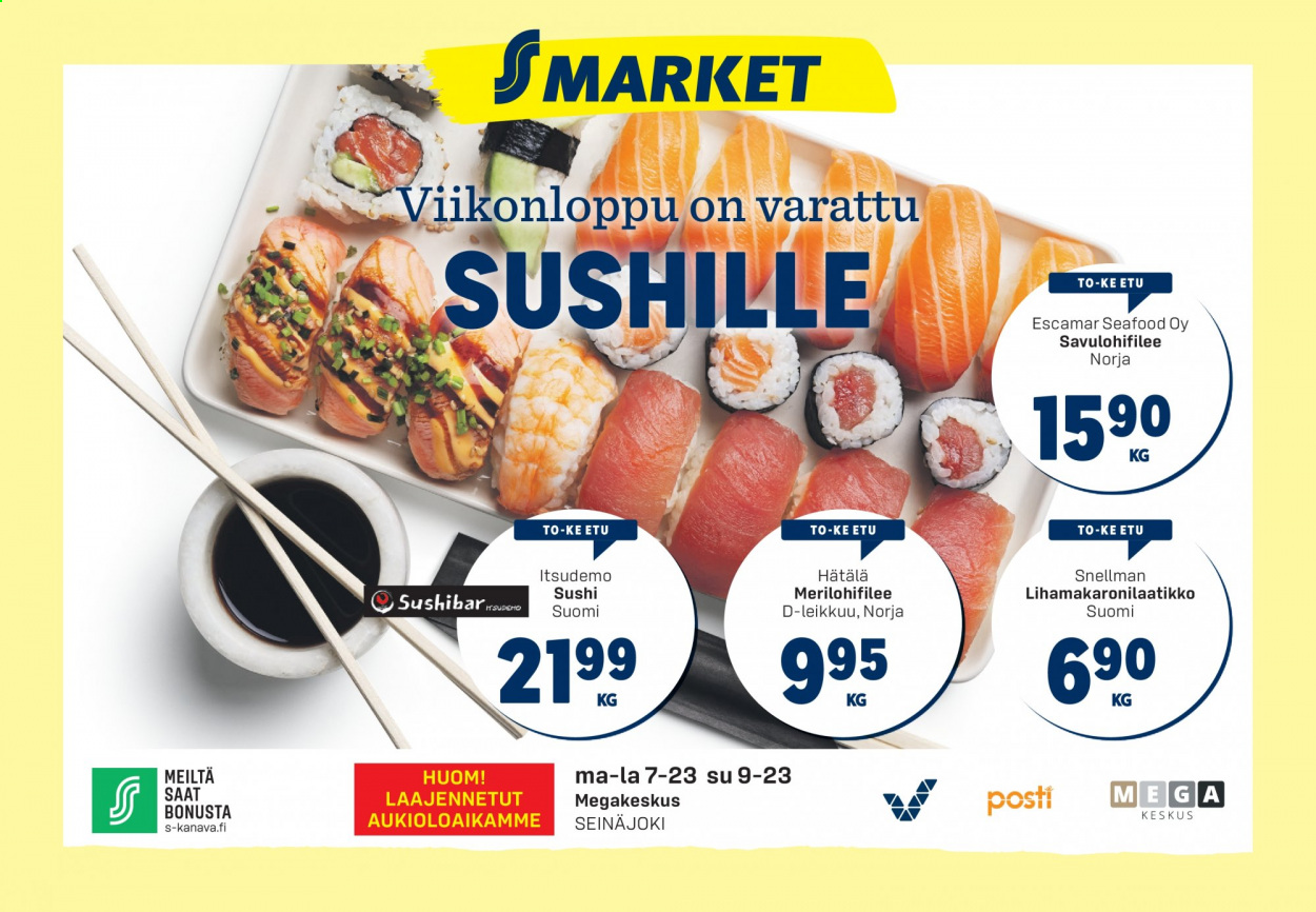 thumbnail - S-market tarjoukset  - 18.02.2021 - 21.02.2021 - Tarjoustuotteet - sushi. Sivu 1.