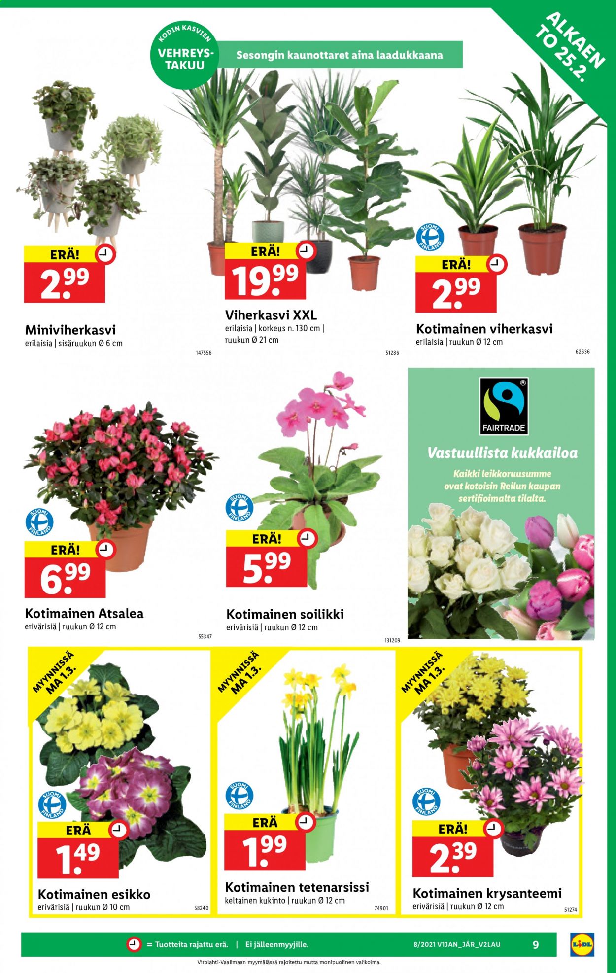 Lidl tarjoukset - 25.02.2021 - 03.03.2021. Sivu 9