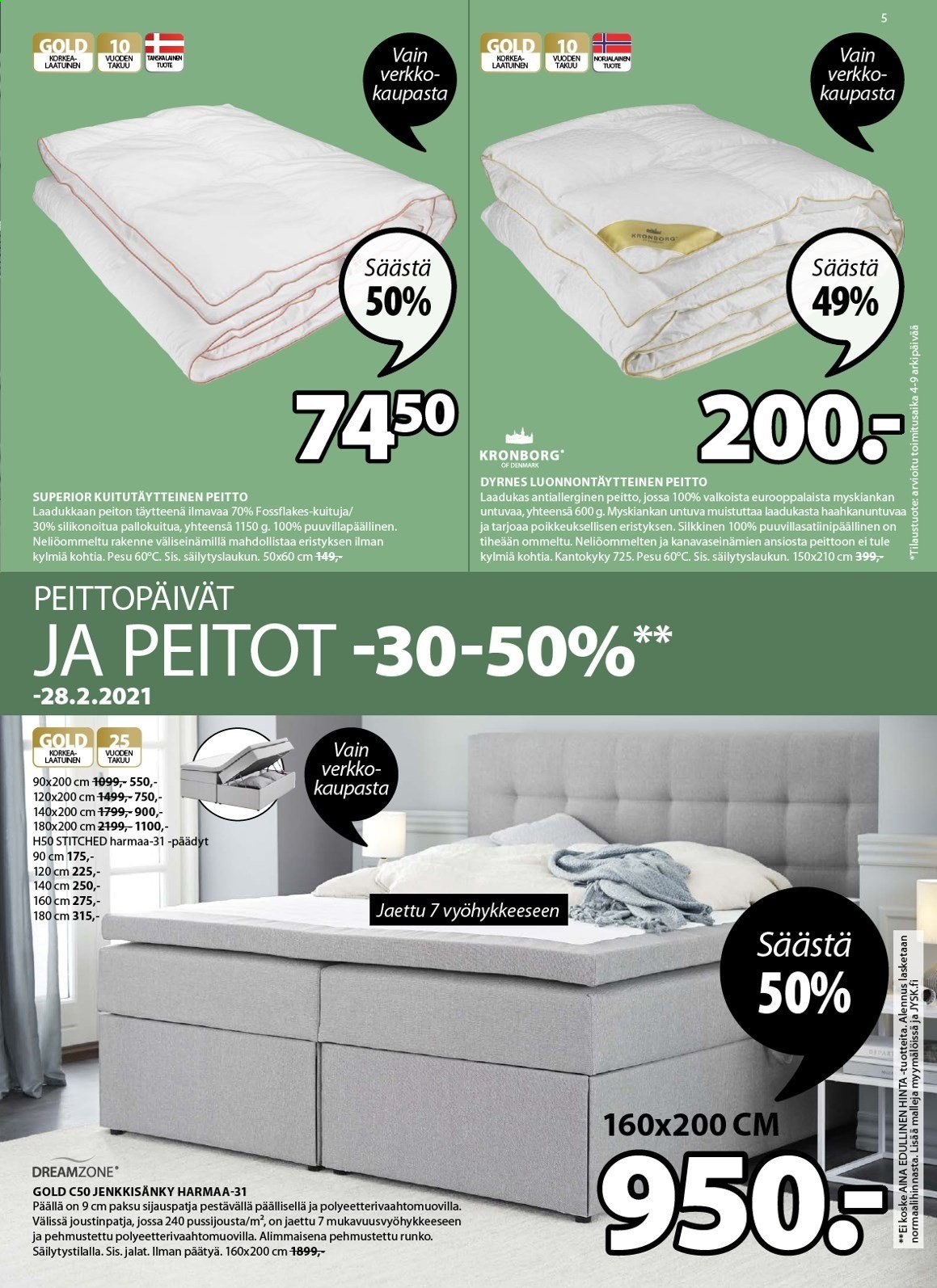 JYSK tarjoukset - 22.02.2021 - 28.02.2021. Sivu 5