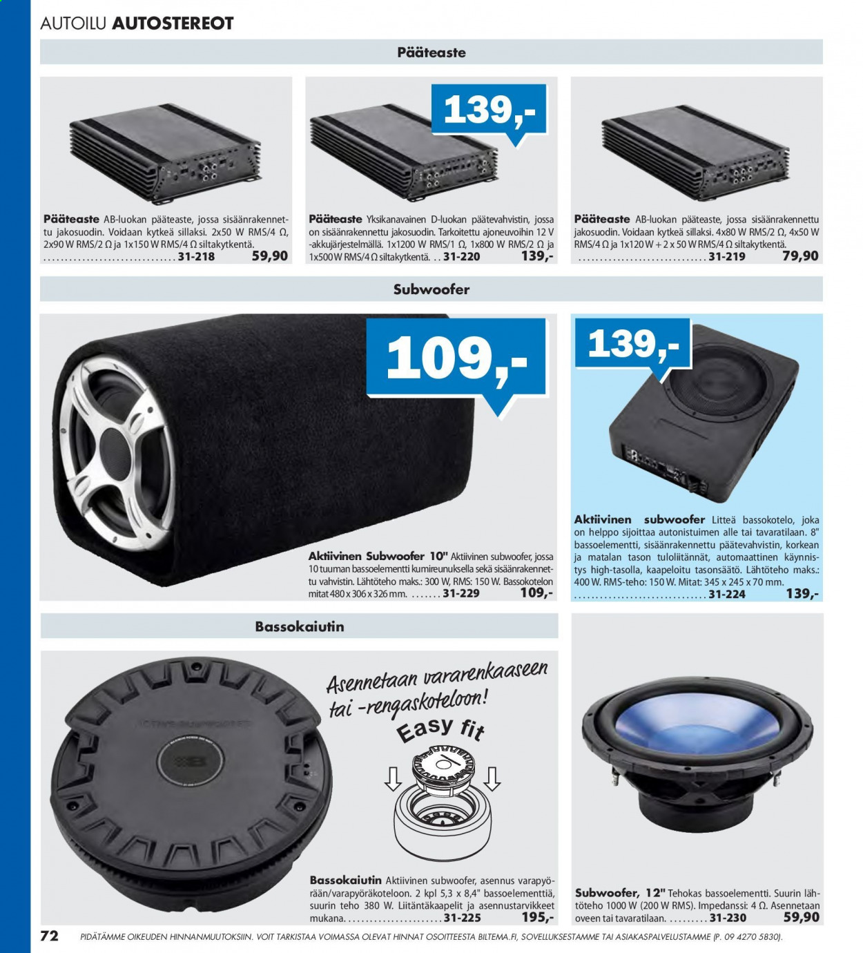 Biltema tarjoukset. Sivu 72