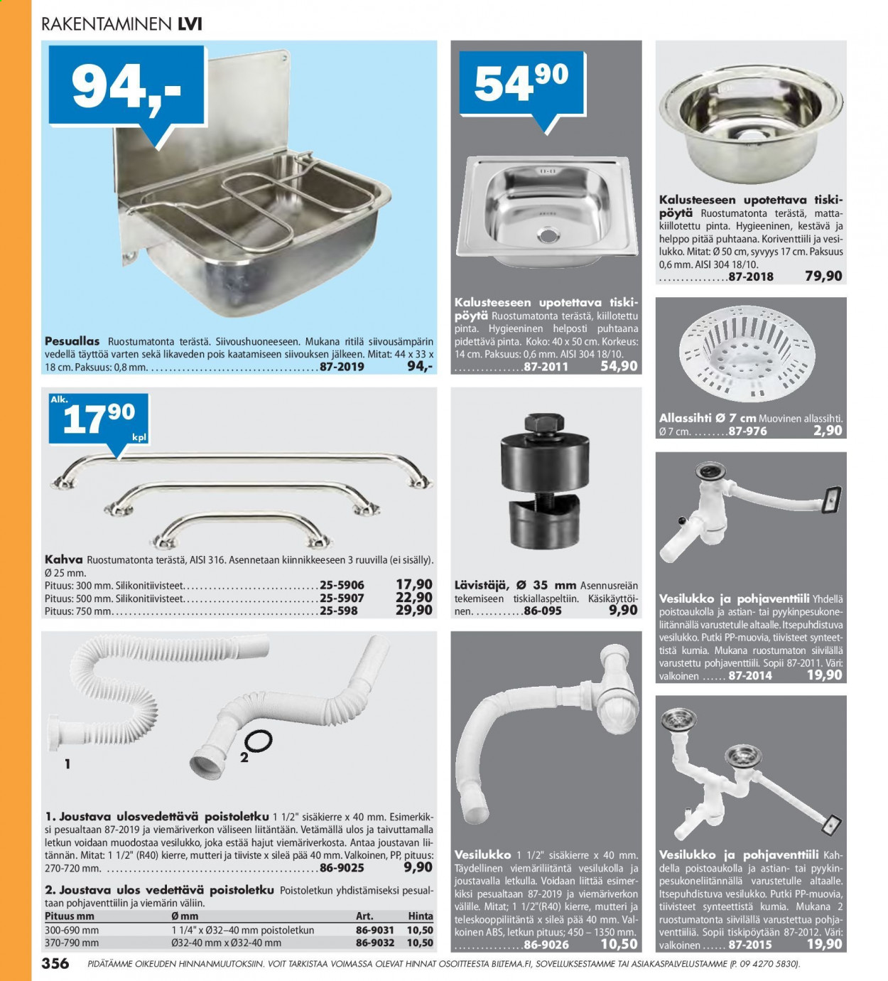 Biltema tarjoukset. Sivu 356