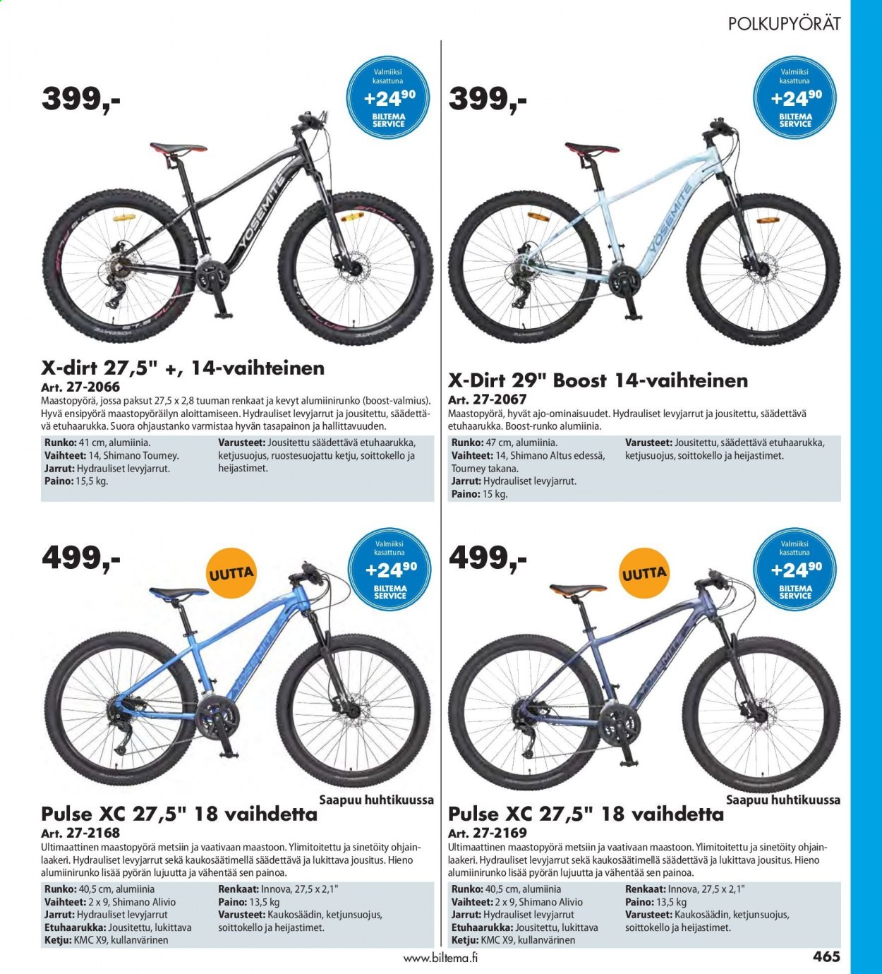 Biltema tarjoukset  - Tarjoustuotteet - innova, maastopyörä, polkupyörät, renkaat, shimano. Sivu 465.