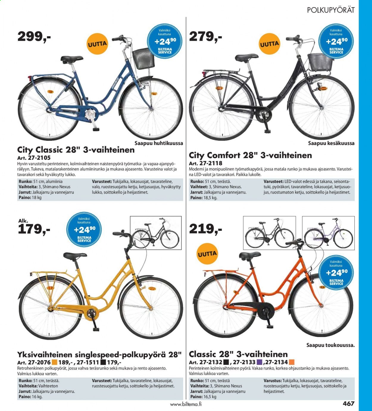 thumbnail - Biltema tarjoukset  - Tarjoustuotteet - pyörä, Shimano, polkupyörä. Sivu 467.