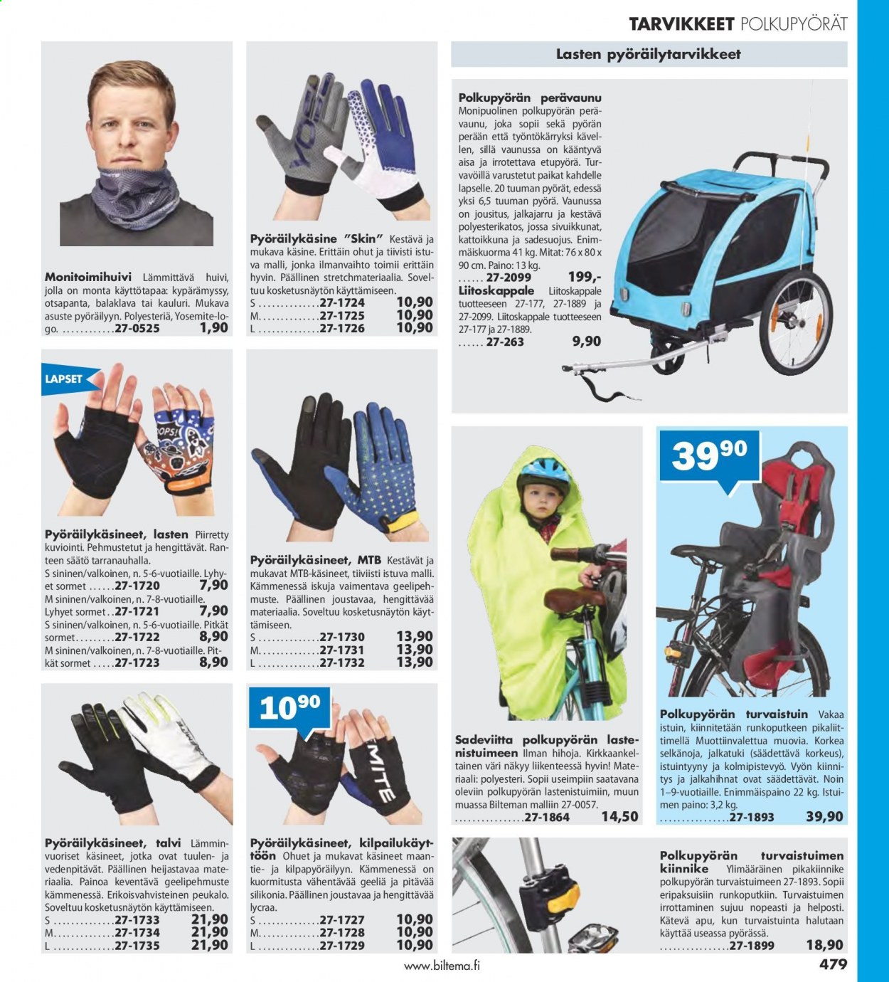 thumbnail - Biltema tarjoukset  - Tarjoustuotteet - huivi, pyörä, polkupyörä. Sivu 479.