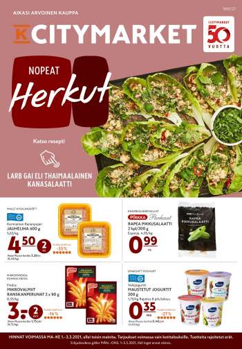 K-citymarket tarjoukset  - 01.03.2021 - 03.03.2021.