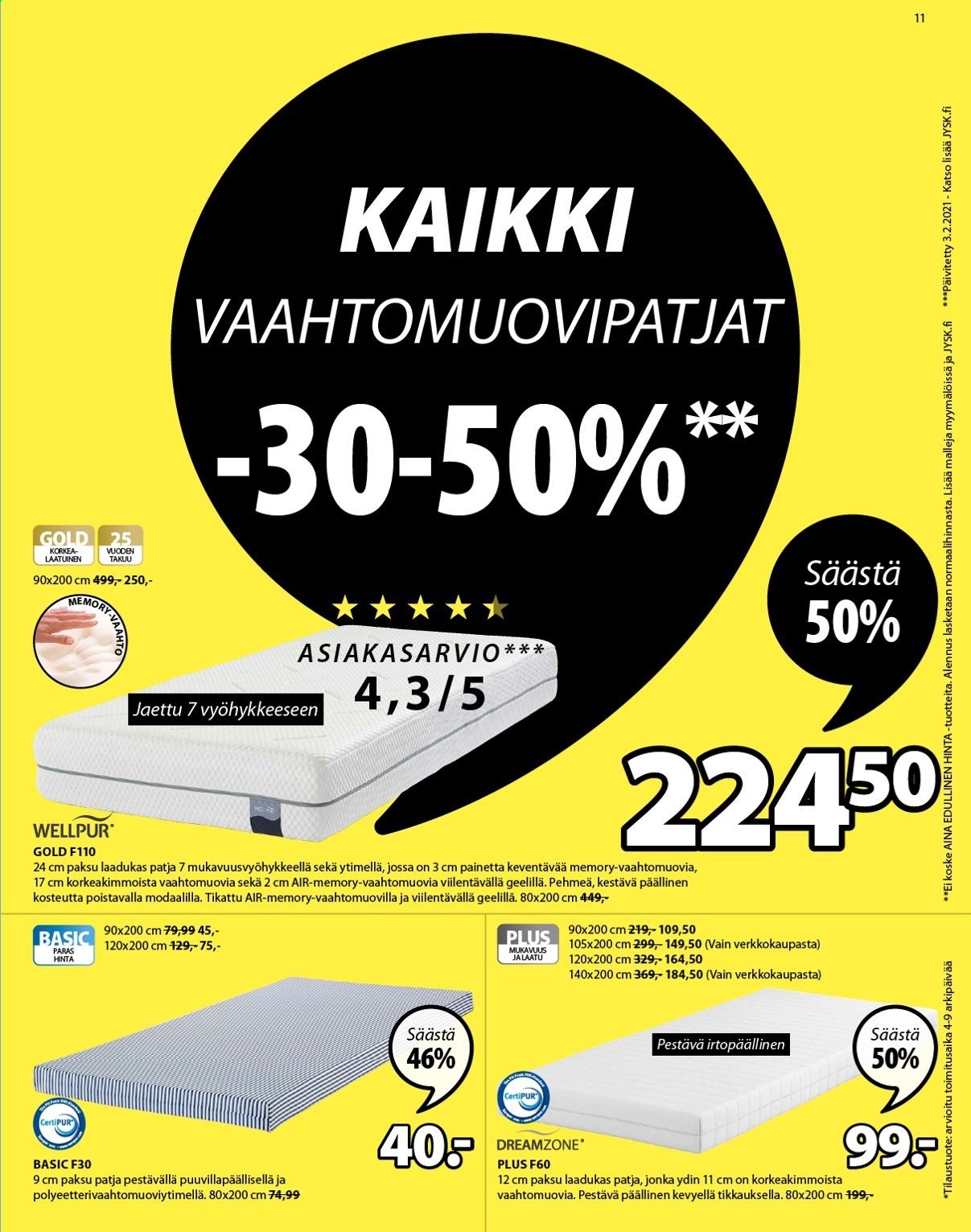 JYSK tarjoukset - 01.03.2021 - 14.03.2021. Sivu 11