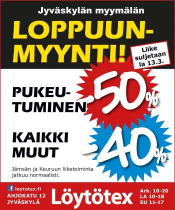 Löytötex tarjoukset  - 03.03.2021 - 13.03.2021.