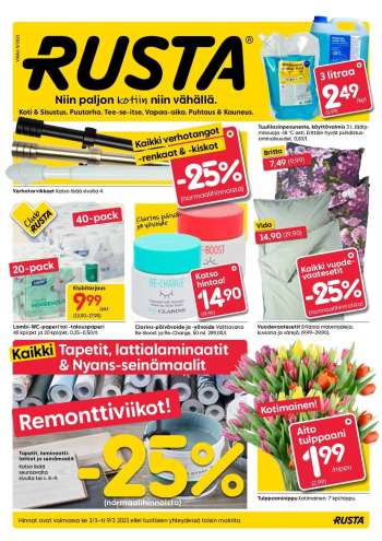 Rusta tarjoukset  - 03.03.2021 - 09.03.2021.