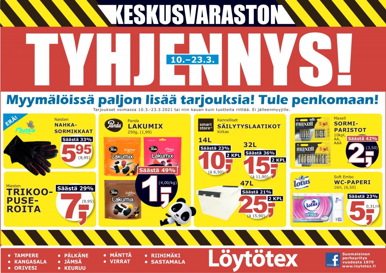 Löytötex tarjoukset - 10.03.2021 - 23.03.2021. Sivu 1