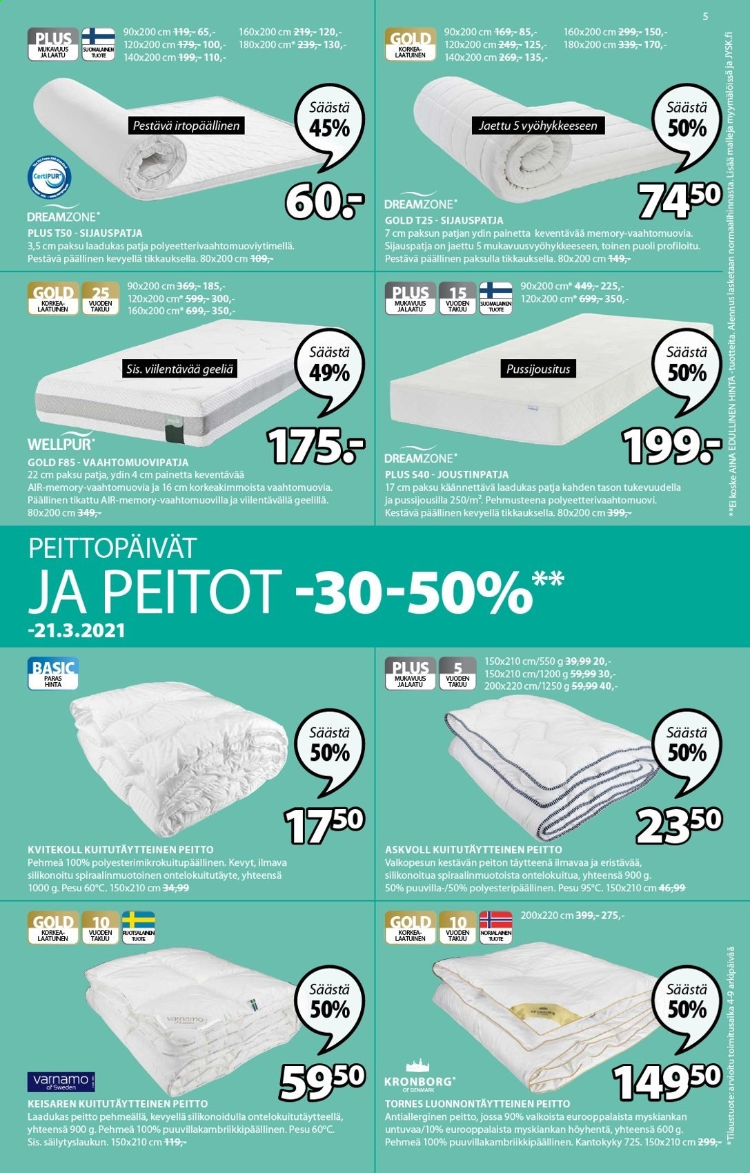 JYSK tarjoukset - 15.03.2021 - 21.03.2021. Sivu 5