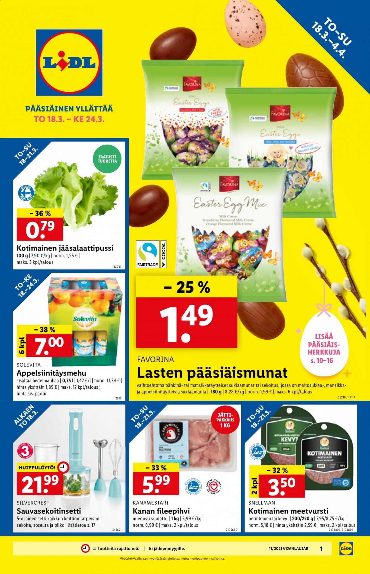Lidl tarjoukset - 18.03.2021 - 24.03.2021. Sivu 1