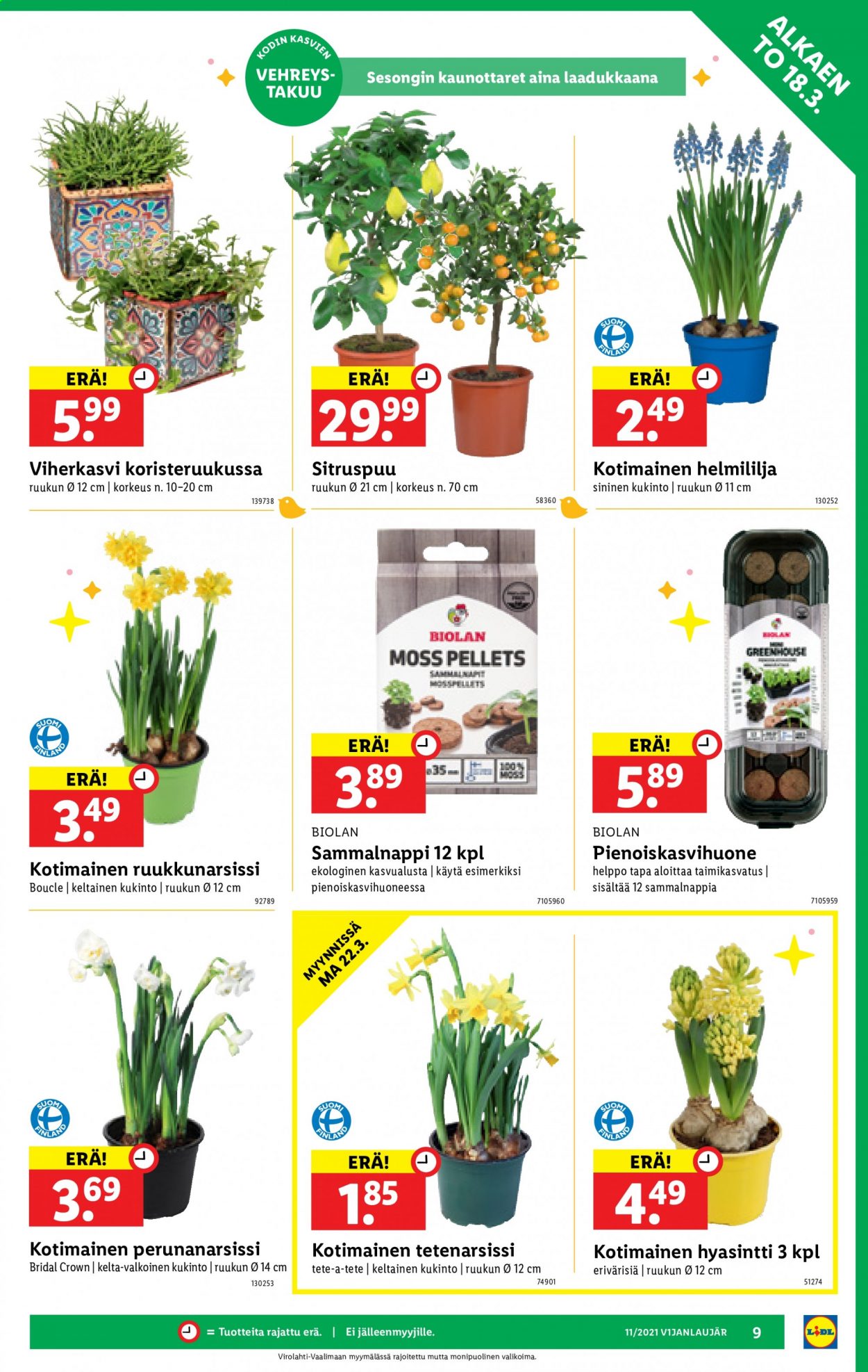 Lidl tarjoukset - 18.03.2021 - 24.03.2021. Sivu 9