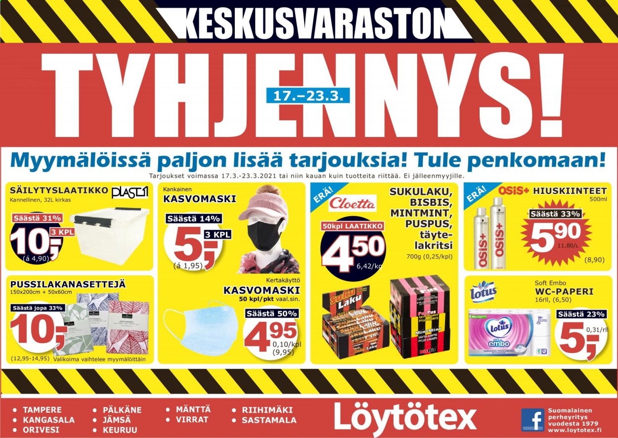 Löytötex tarjoukset - 17.03.2021 - 23.03.2021. Sivu 1