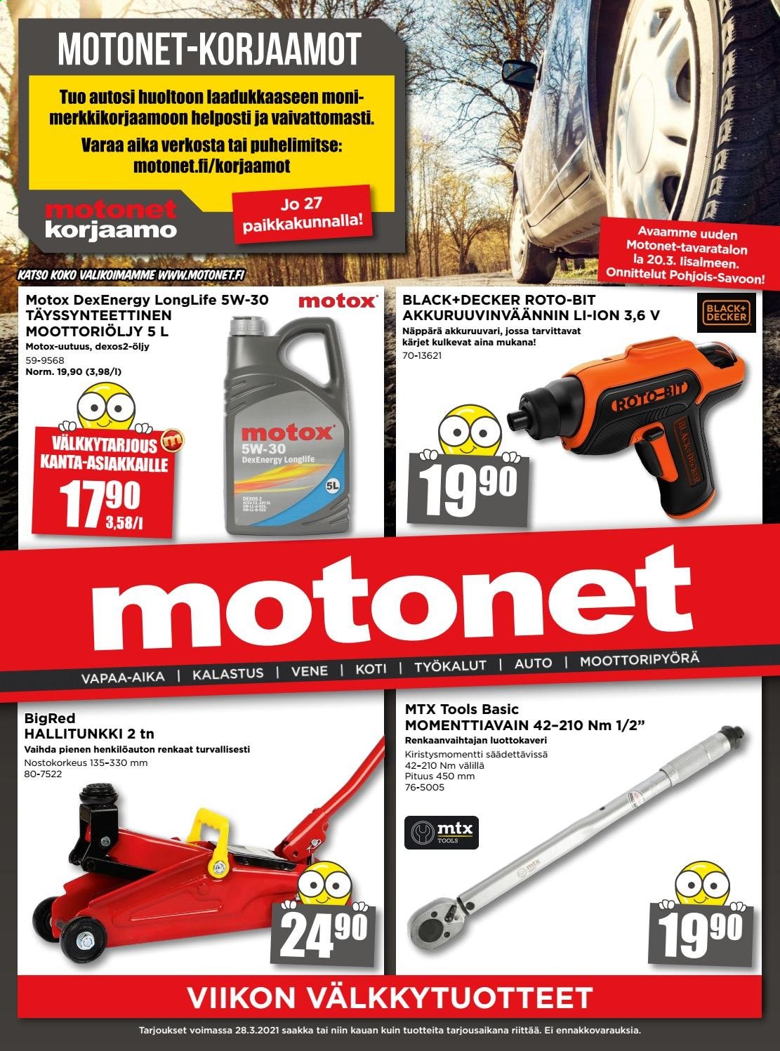 Motonet tarjoukset - 17.03.2021 - 28.03.2021. Sivu 1