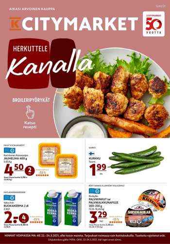 K-citymarket tarjoukset  - 22.03.2021 - 24.03.2021.
