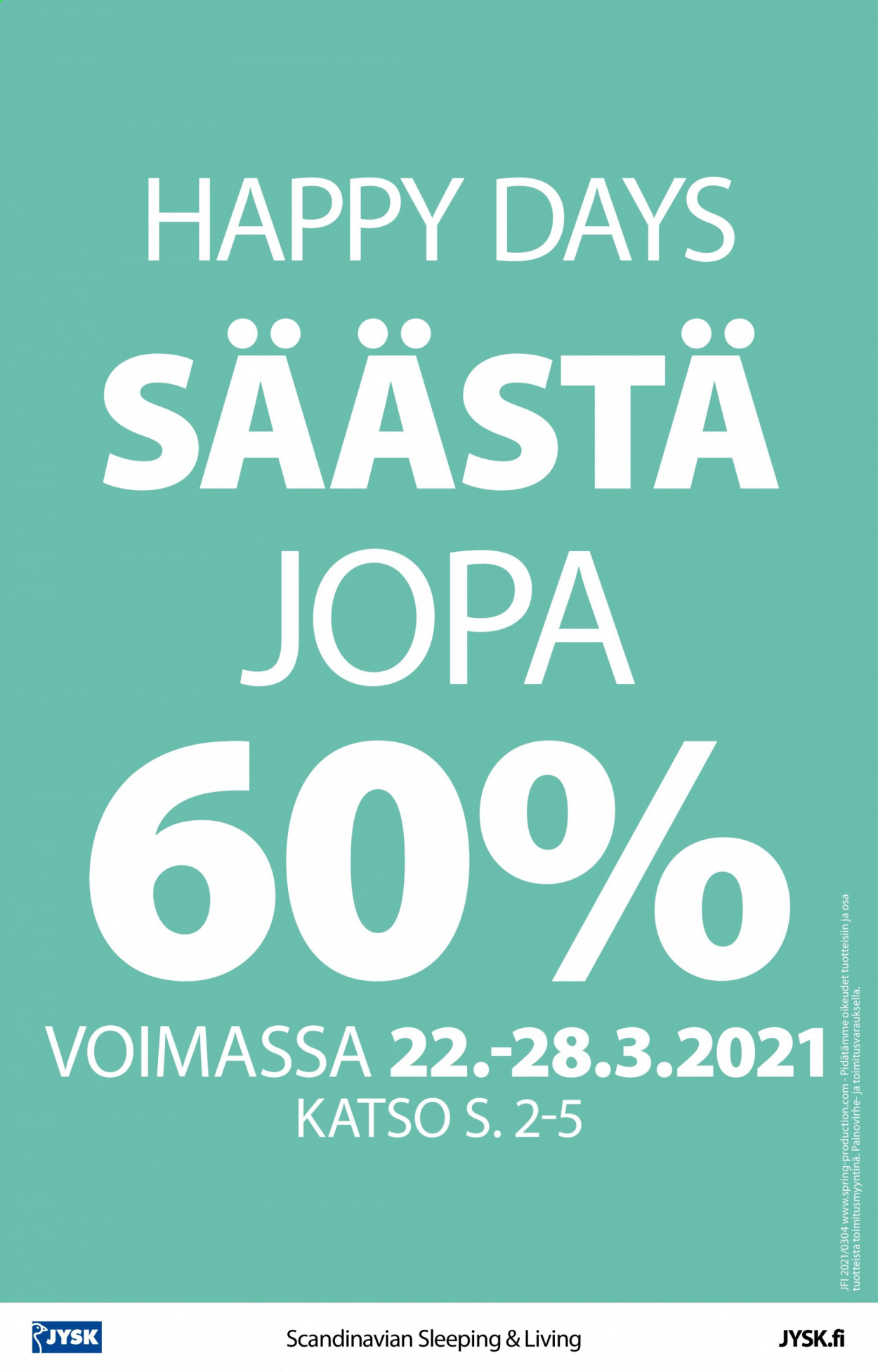 JYSK tarjoukset - 22.03.2021 - 04.04.2021. Sivu 16