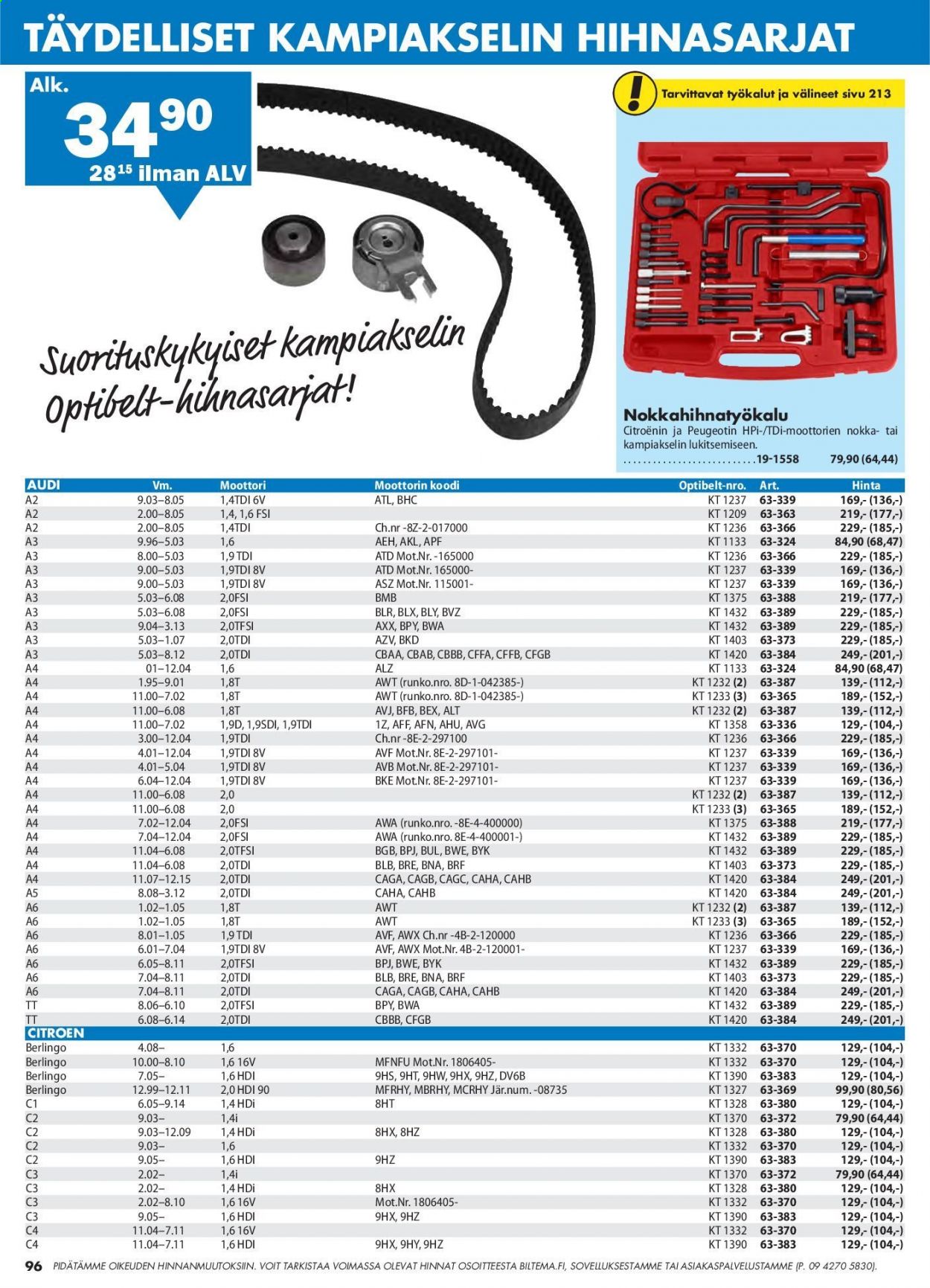 Biltema tarjoukset. Sivu 96