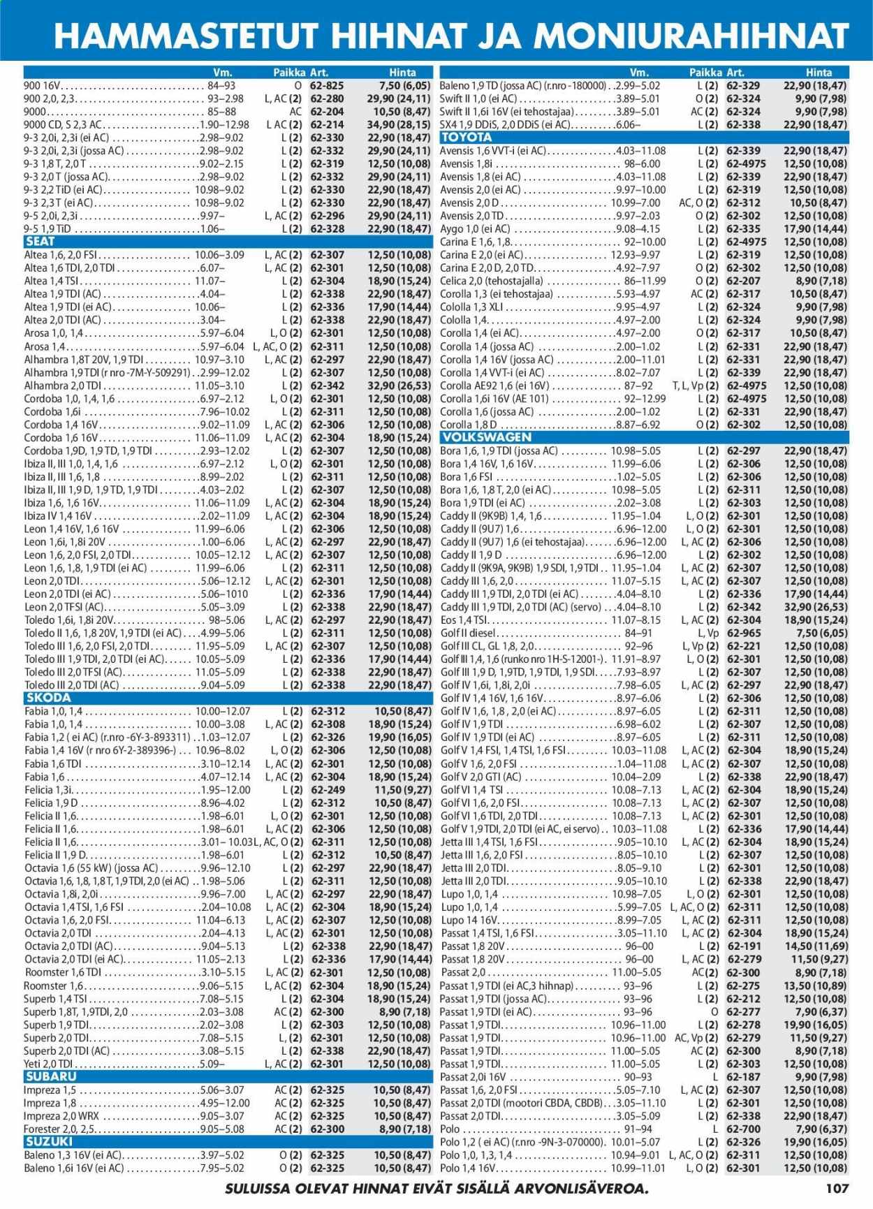 Biltema tarjoukset. Sivu 107