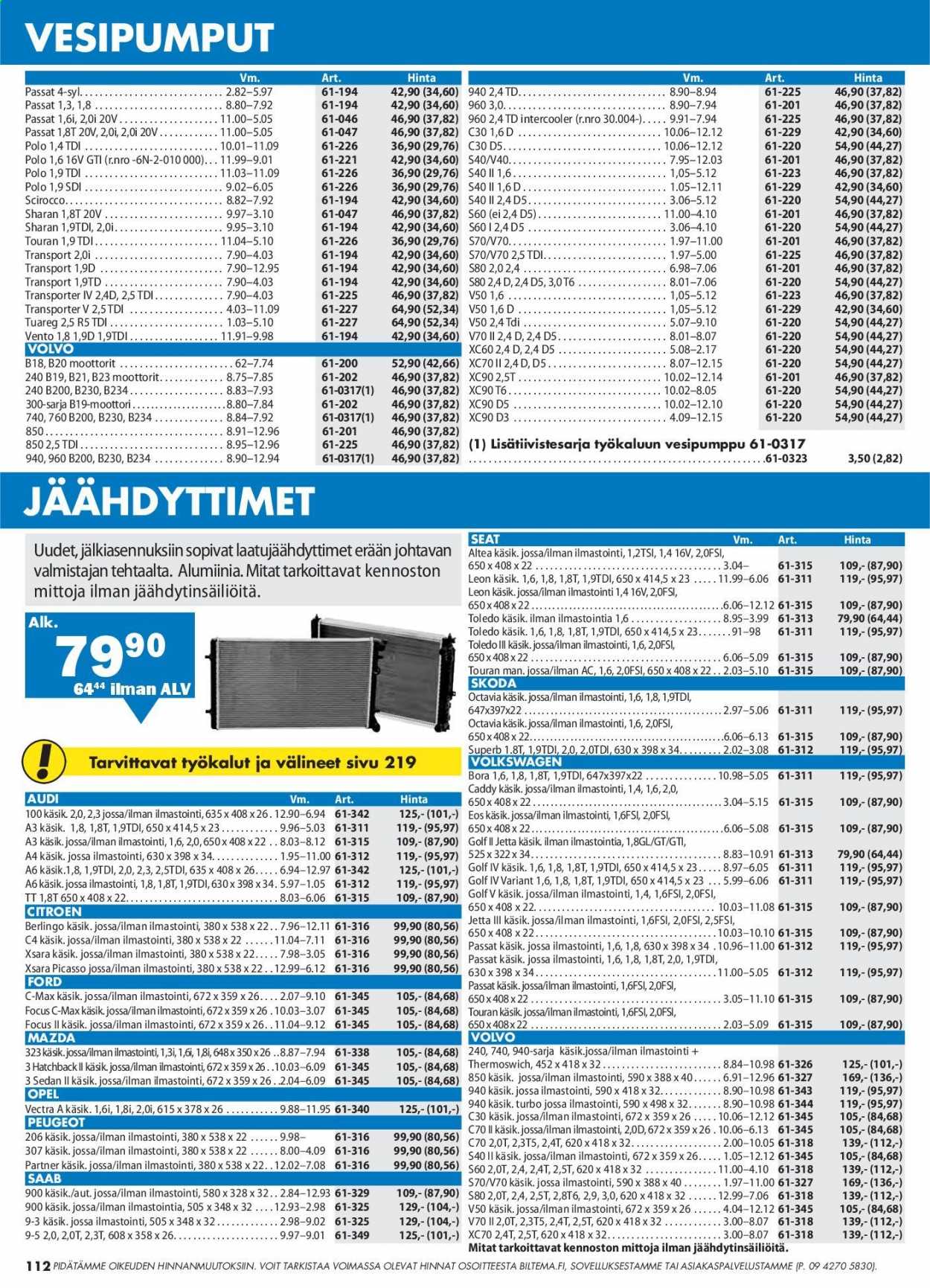 thumbnail - Biltema tarjoukset  - Tarjoustuotteet - ilmastointi, tt. Sivu 112.