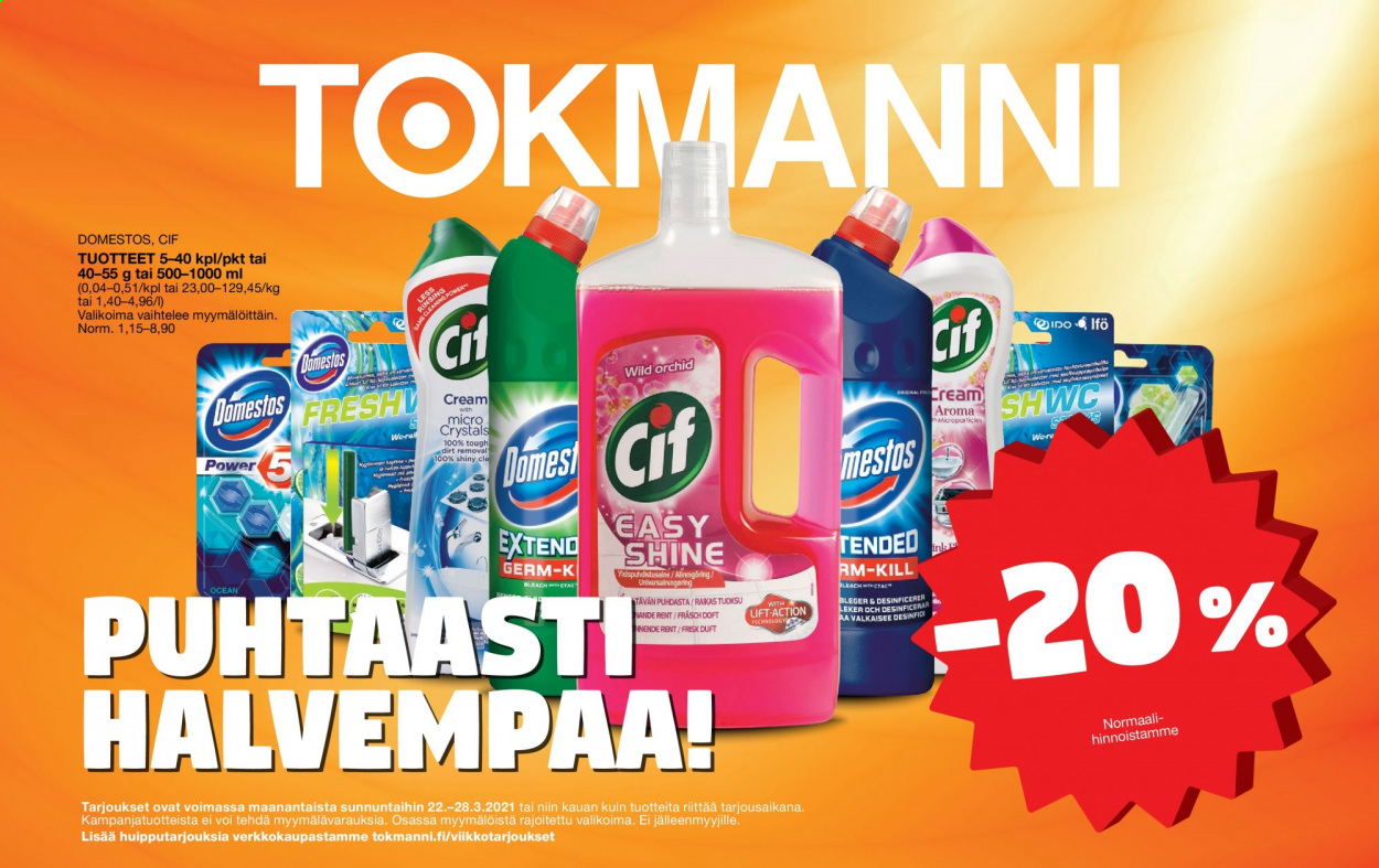 Tokmanni tarjoukset - 22.03.2021 - 28.03.2021. Sivu 1