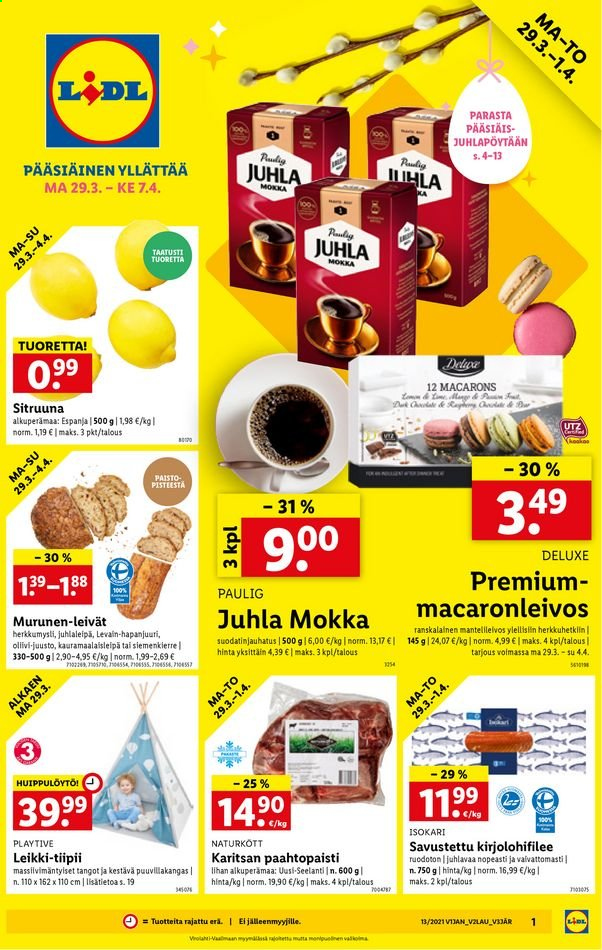 Lidl tarjoukset - 29.03.2021 - 07.04.2021. Sivu 1