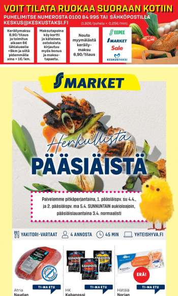 S-market tarjoukset  - 30.03.2021 - 05.04.2021.