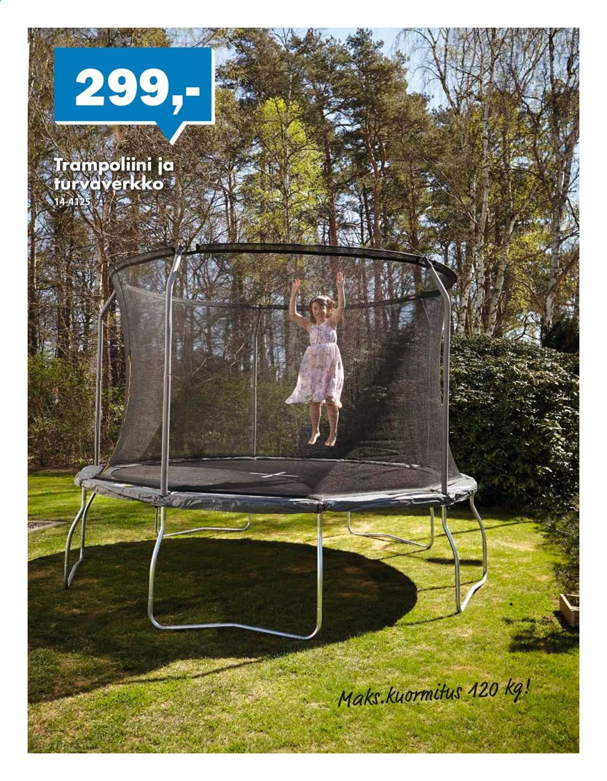 thumbnail - Biltema tarjoukset  - 31.03.2021 - 04.04.2021 - Tarjoustuotteet - trampoliini. Sivu 2.