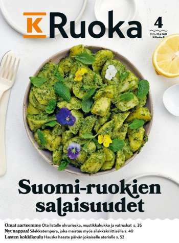 K-market tarjoukset  - 31.03.2021 - 27.04.2021.