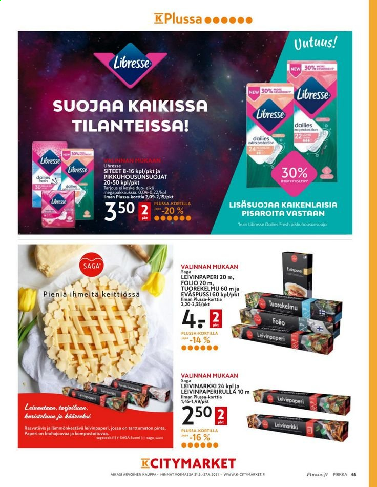 K-market tarjoukset - 31.03.2021 - 27.04.2021. Sivu 65