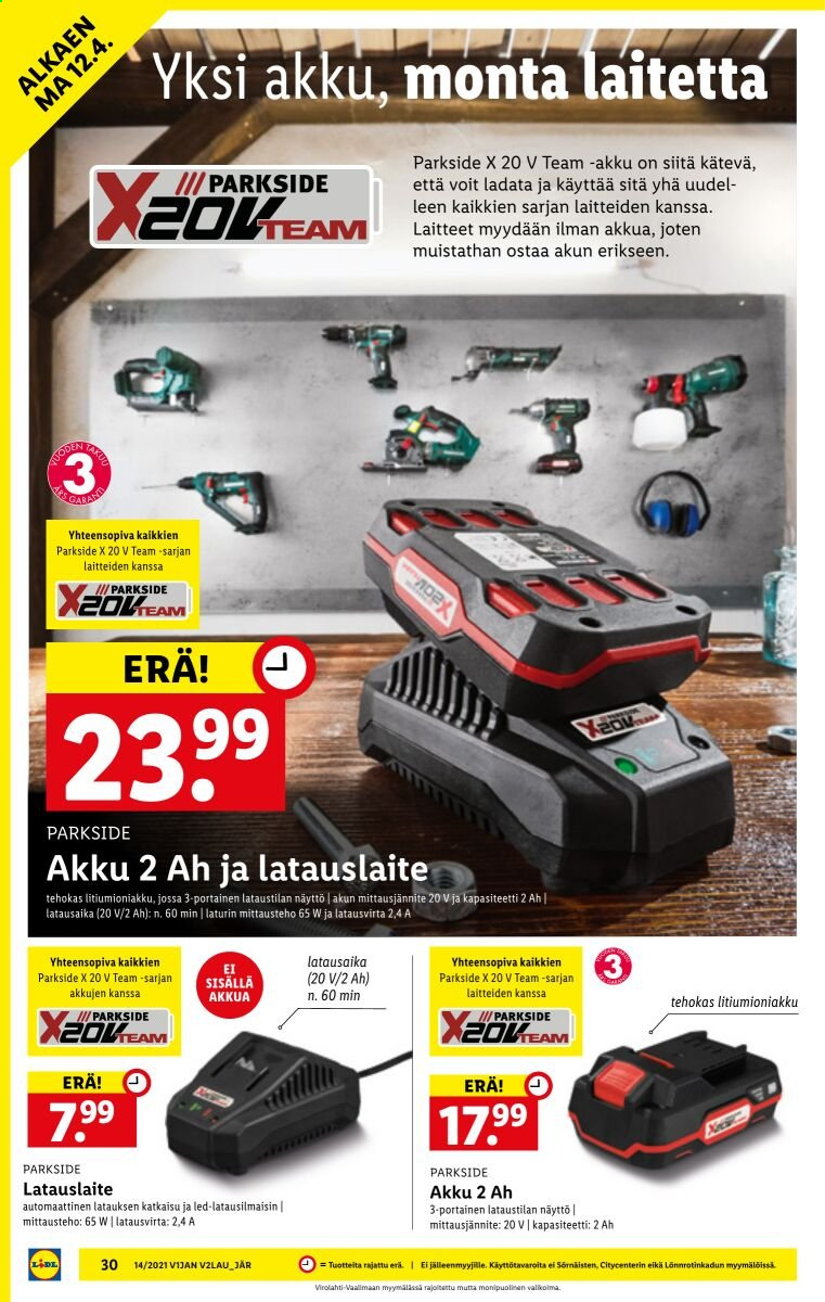 Lidl tarjoukset - 08.04.2021 - 14.04.2021. Sivu 30