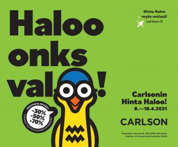Carlson tarjoukset  - 08.04.2021 - 18.04.2021.