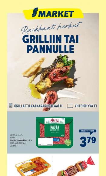 S-market tarjoukset  - 07.04.2021 - 11.04.2021.