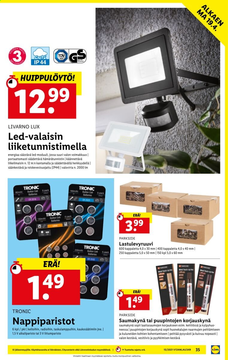 Lidl tarjoukset - 15.04.2021 - 21.04.2021. Sivu 35