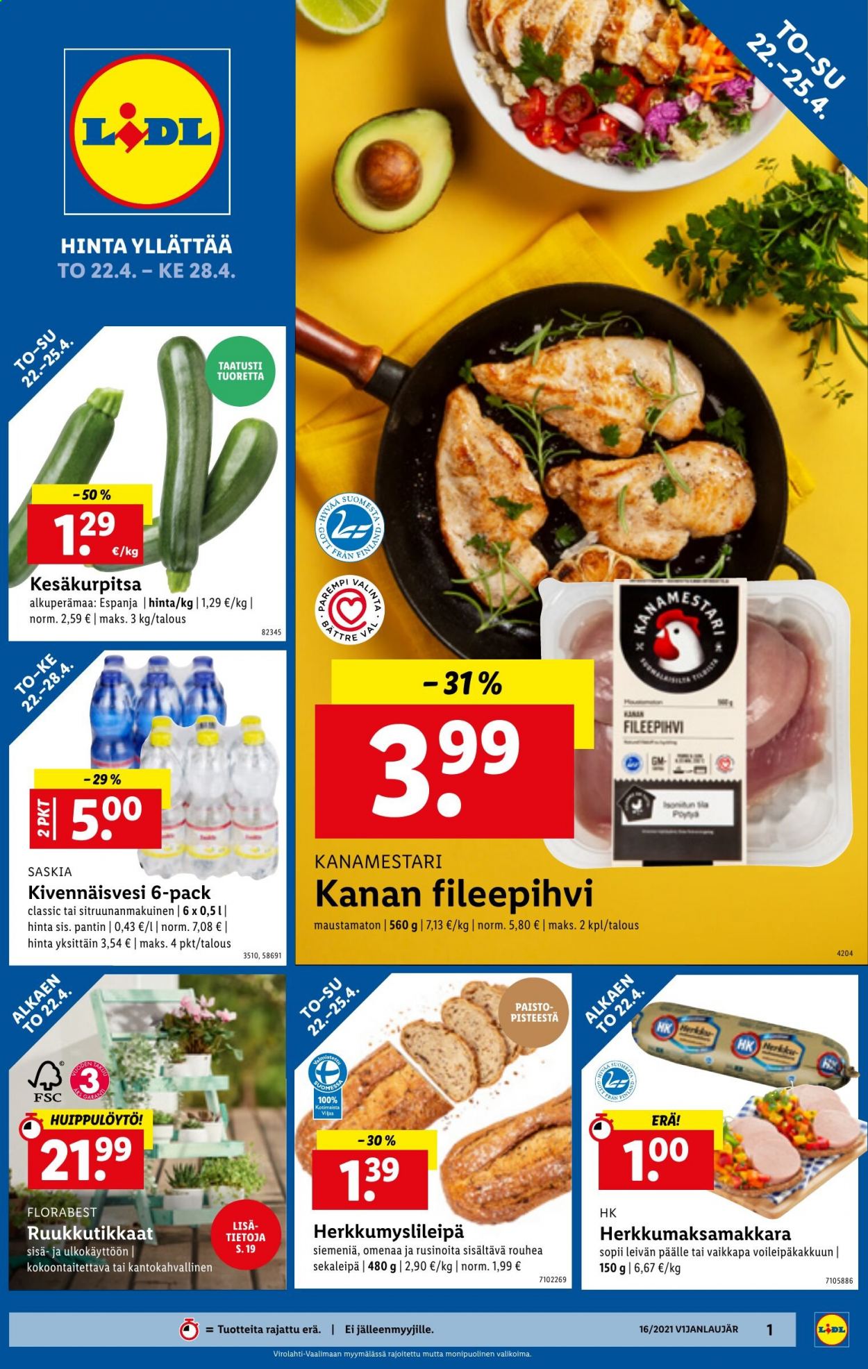 Lidl tarjoukset - 22.04.2021 - 28.04.2021. Sivu 1