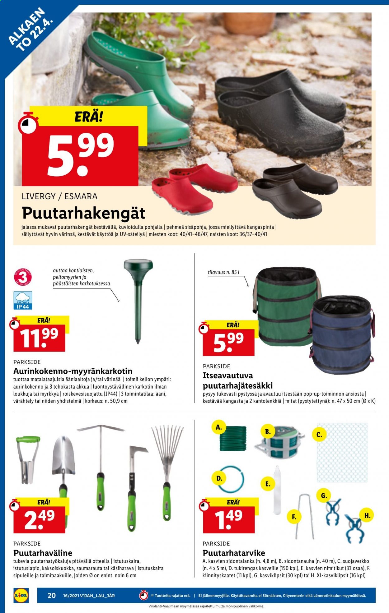 Lidl tarjoukset - 22.04.2021 - 28.04.2021. Sivu 20