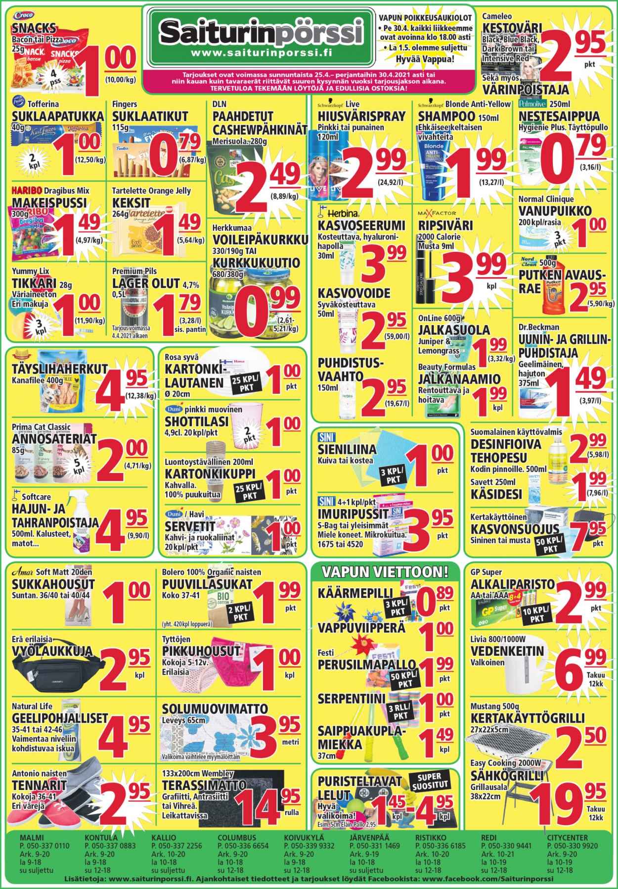 Saiturinpörssi tarjoukset - 25.04.2021 - 30.04.2021. Sivu 1