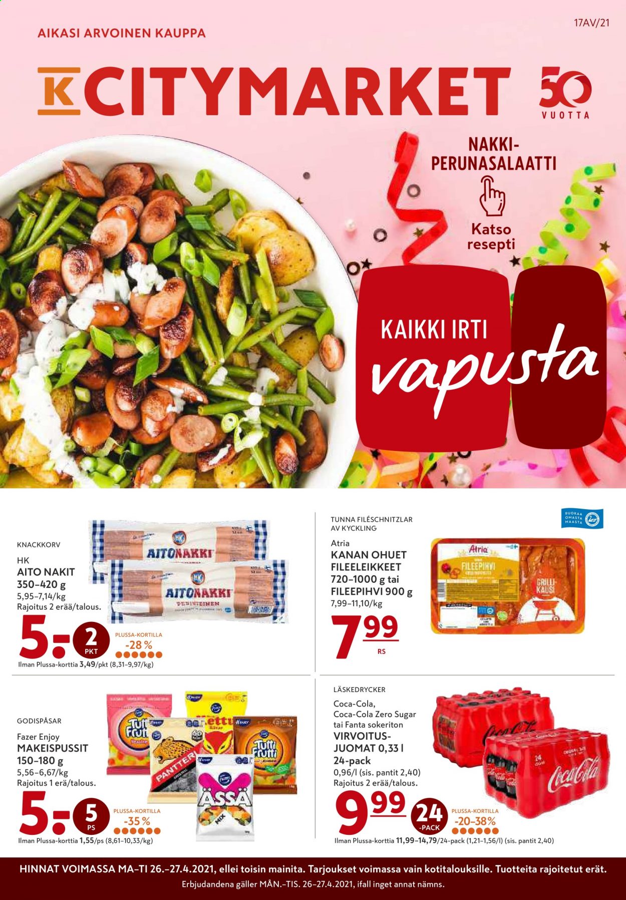 K-citymarket tarjoukset - 26.04.2021 - 27.04.2021. Sivu 1