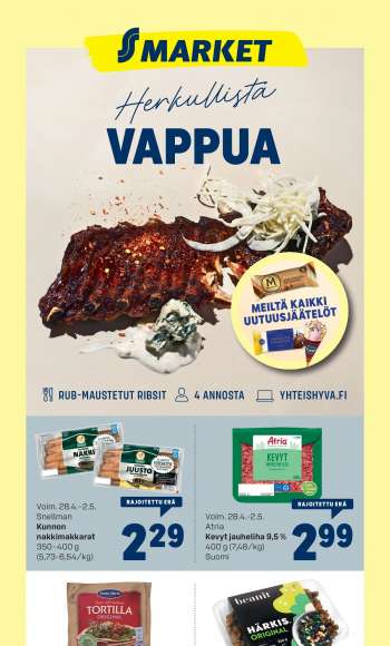 S-market tarjoukset  - 28.04.2021 - 02.05.2021.