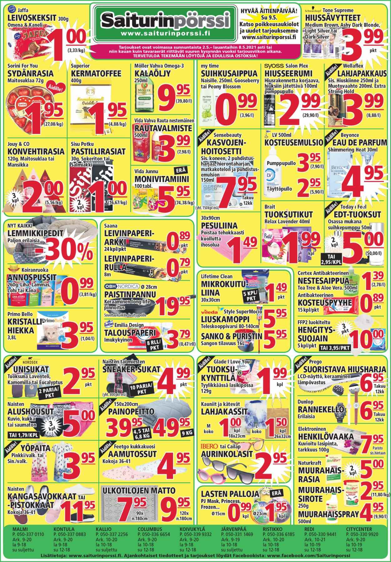 Saiturinpörssi tarjoukset - 02.05.2021 - 08.05.2021. Sivu 1